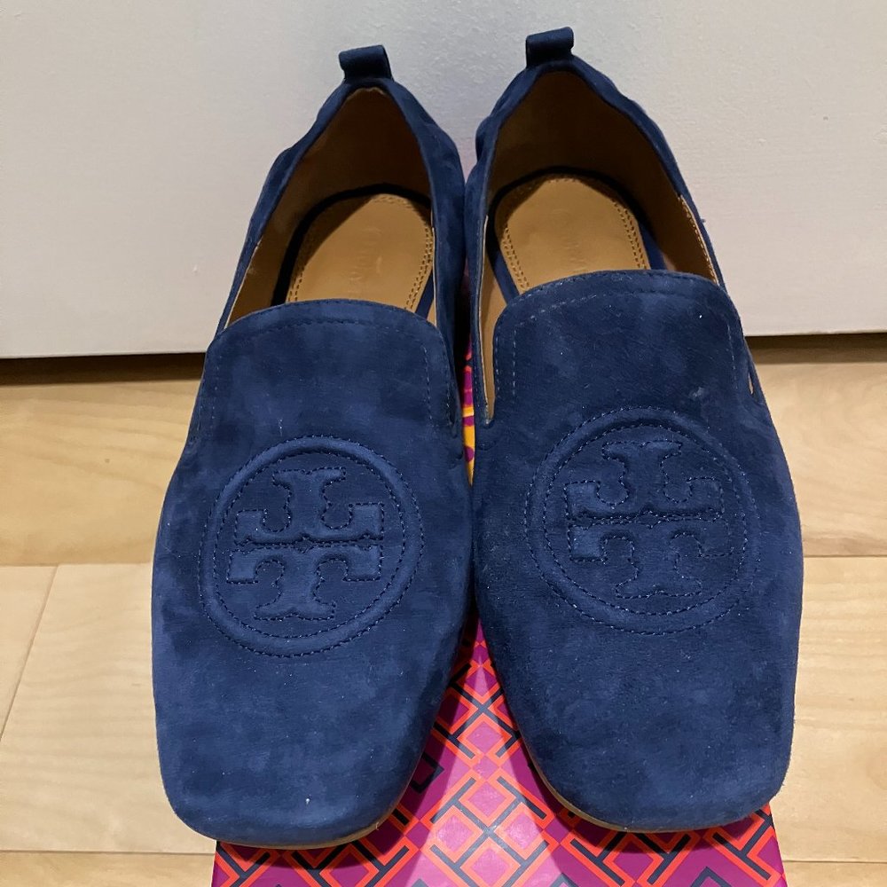 Tory Burch Leigh Suede Loafers (Blue, Size 8)